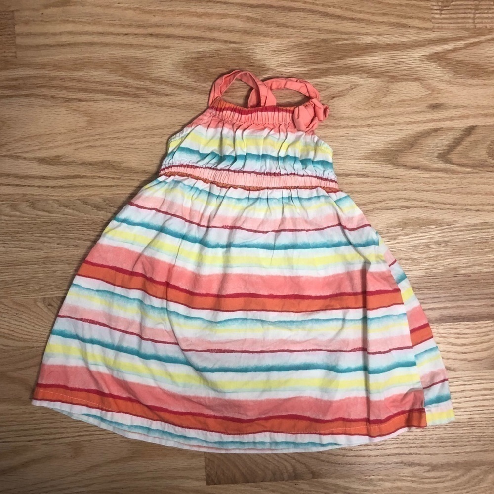 Gymboree Striped Racerback Dress Sz 12-18 months Girls Baby Pink Yellow
